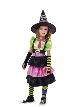 Unequal Witch Costume with tie for girl