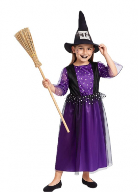 Disfraz de Bruja Morada para niña