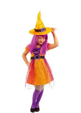 Orange Witch Costume for Girl