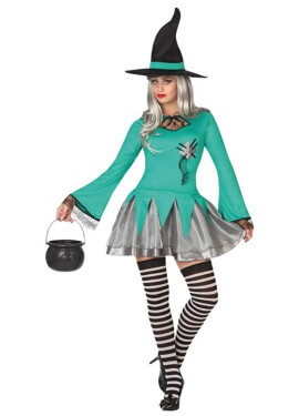 Hexenkostüm Aufnäher für Damen zu Halloween