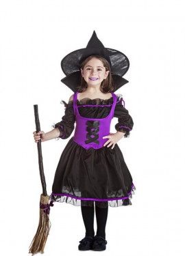 Estrecho Increíble Autocomplacencia Disfraz de Bruja Púrpura para niña