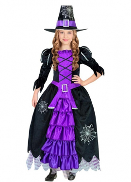Lilac Spider Witch Costume for Girls