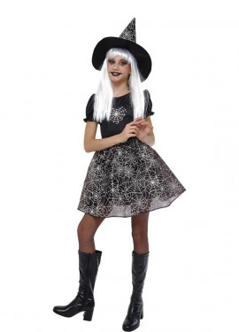 Luminescent Spiderweb Witch Costume for Girls