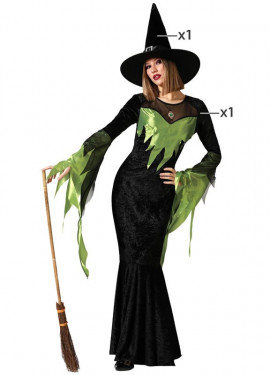 Elegant Green Witch Costume for women