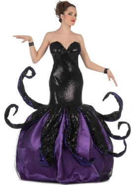 Purple Sea Villain Witch Costume for Women