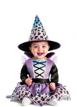 Purple Witch Costume with Print for Baby