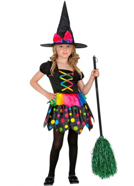 Multicolored witch costume for girls