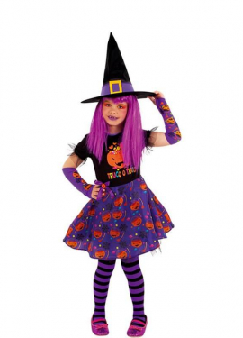 Little Witch Trick Treat Costume for Girl