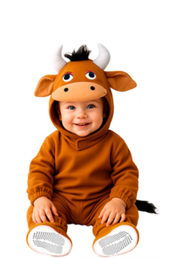 Disfraz de Buey marrón para bebé