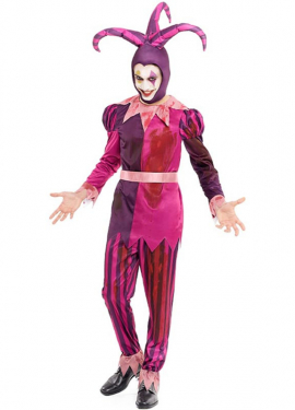 Purple Killer Jester Costume with Hat for Men