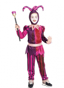 Purple Killer Jester Costume with Hat for Kids