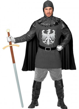 Gray Eagle Knight Costume with Cape for Men