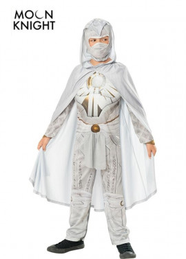 Premium 3D Padded Moon Knight Costume with Cape for Boys