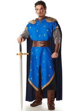 Blue Medieval Knight Costume for Men