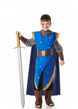 Blue Medieval Knight Costume for Boys
