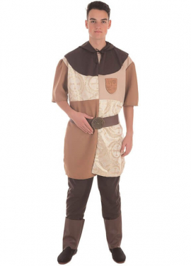 Brown Medieval Knight Costume for Men