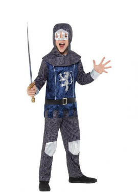 Costume da cavaliere medievale blu per bambino 