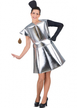 Adult Silver Coffee Pot Costume with Headpiece