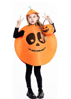 Kids' Circular Pumpkin Costume with Hat