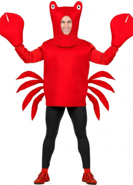 Fato de caranguejo vermelho com máscara para adulto