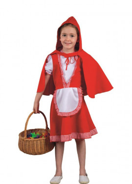 Fato de Chapeuzinho Vermelho com capa para menina