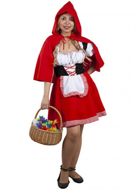 Fato de Chapeuzinho Vermelho com Capa para Mulher