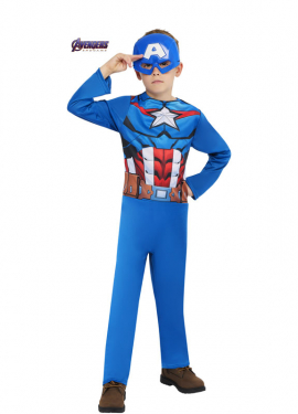 Classic Captain America Costume with Mask for Boys