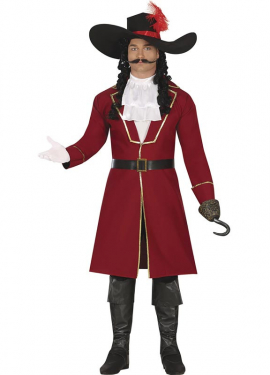 Fato masculina de capitão pirata corsário