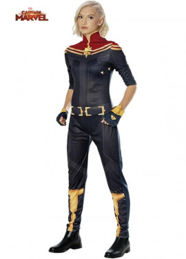 Captain Marvel costume with gauntlets for women