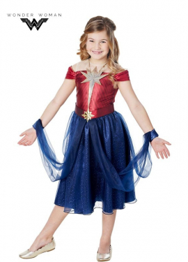 Captain Marvel Deluxe Dress Costume for Girls