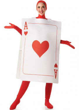 Ace of Hearts Playing Card Costume for Adults