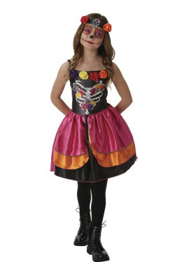 Catrina del Bosque costume with headband for girls