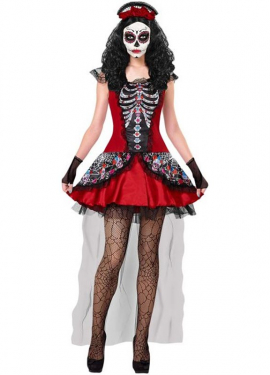 Day of the Dead Catrina Costume with Veil for Women