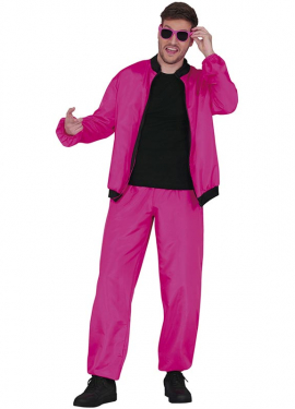 Men's Neon Fuchsia Tracksuit Costume