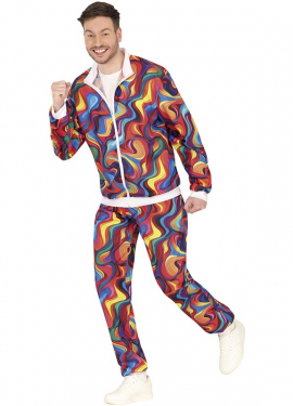 Men's colorful waves tracksuit costume