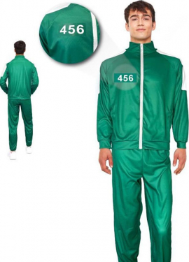 Customizable green tracksuit costume from the Squid Game for Adults