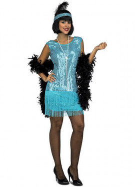 Turquoise Charleston costume for women