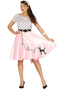 50's Girl mit Pudel Kostüm für Damen