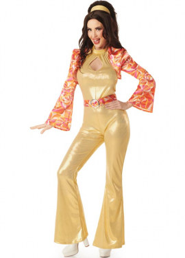 Women's 70s Gold Disco Girl Costume