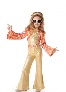 70s Gold Disco Girl Costume for Girls