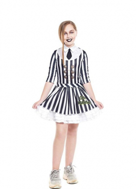 Striped Ghost Girl Costume for Girls