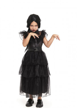 Gothic girl costume in black dress for girls and teenagers