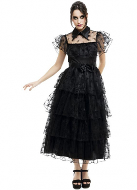 Dark girl costume with gothic dress for women