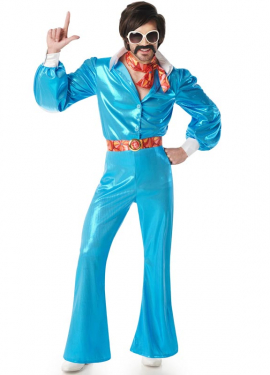 Men's Blue 70s Disco Boy Costume