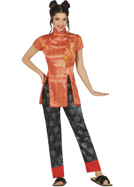 Orange Chinese costume for women