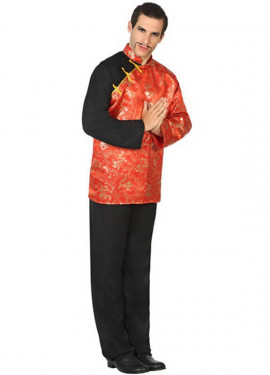 Black and red Chinese costume for men