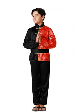 Black and red Chinese costume for boys