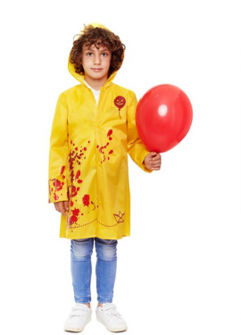 Costume da impermeabile giallo insanguinato per bambino