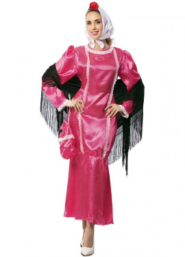 Chulapa costume pink dress with scarf for women