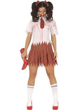 Zombie Schoolgirl Costume for Women